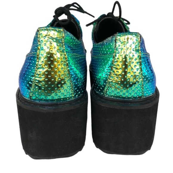 YES Holographic Platform Shoe Size 7 Rainbow Mermaid - Picture 6 of 11